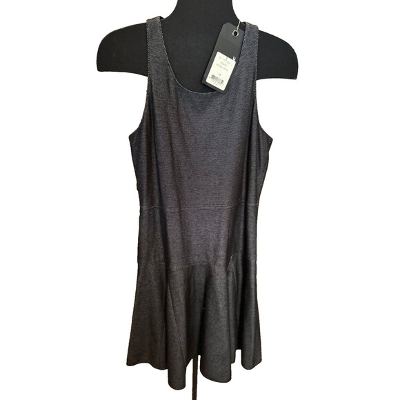Rag & Bone NWT Dress Size 10 Enigma Black Pinpoint White Stitching Fit &Flare - Picture 3 of 4